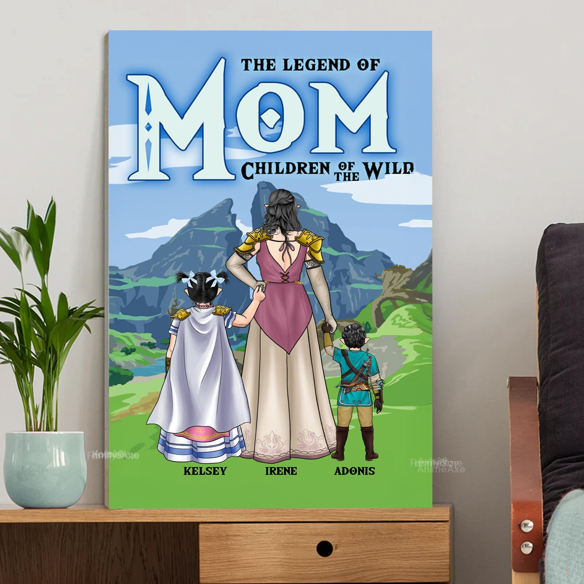 Personalized Canvas Poster for Mom Custom Family Art Gift