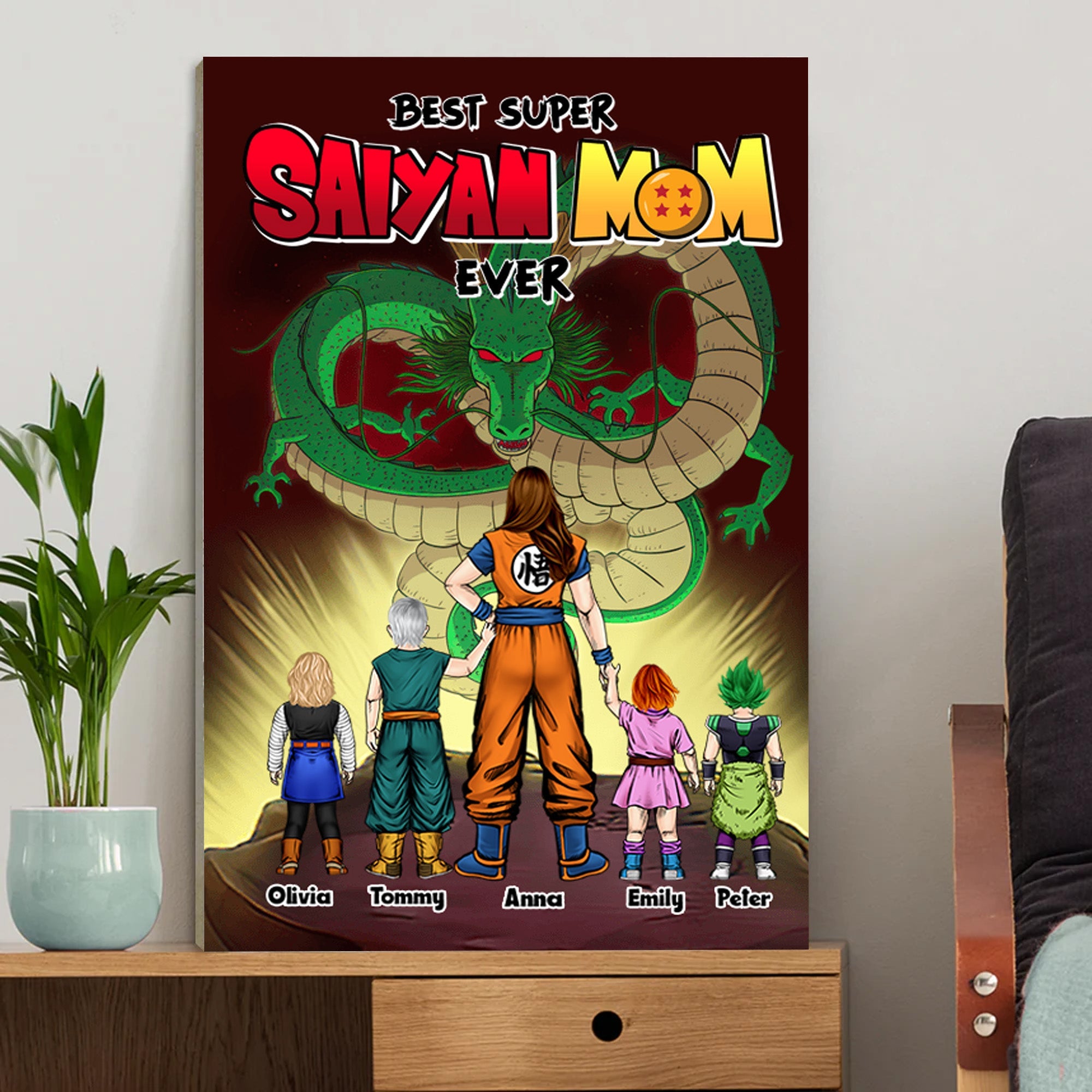 Personalized Saiyan Mom Canvas Poster Gift for Mom