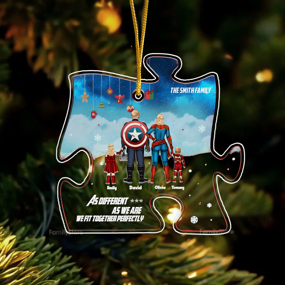 Personalized Family Puzzle Ornament Custom Name Gift
