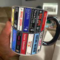Retro 80s Music Albums Cassette Accent Mug Gift Idea GradoCreations