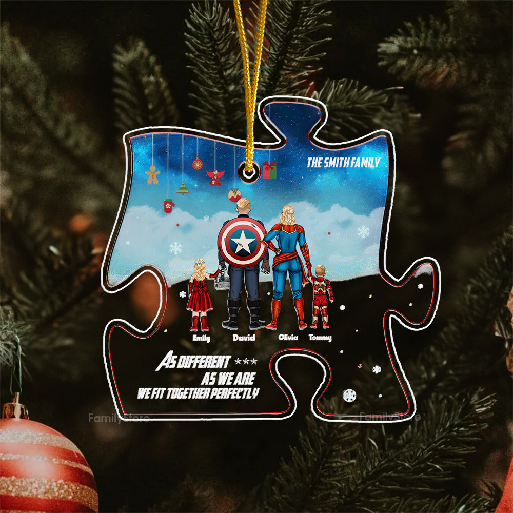 Personalized Family Puzzle Ornament Custom Name Gift