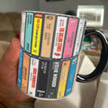 70s Music Cassette Collection Accent Mug Retro Gift GradoCreations