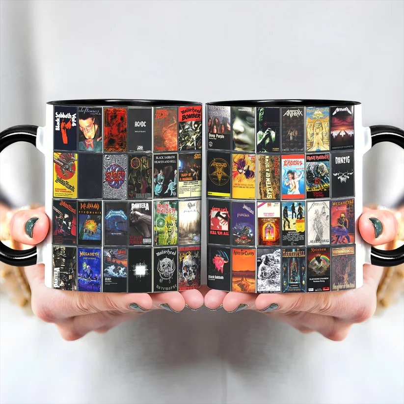 Metal Rock Album Artwork Accent Mug Gift for Music Lovers GradoCreations