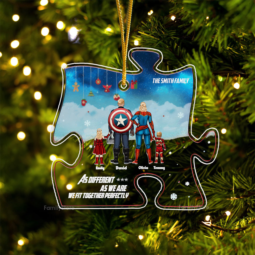 Personalized Family Puzzle Ornament Custom Name Gift