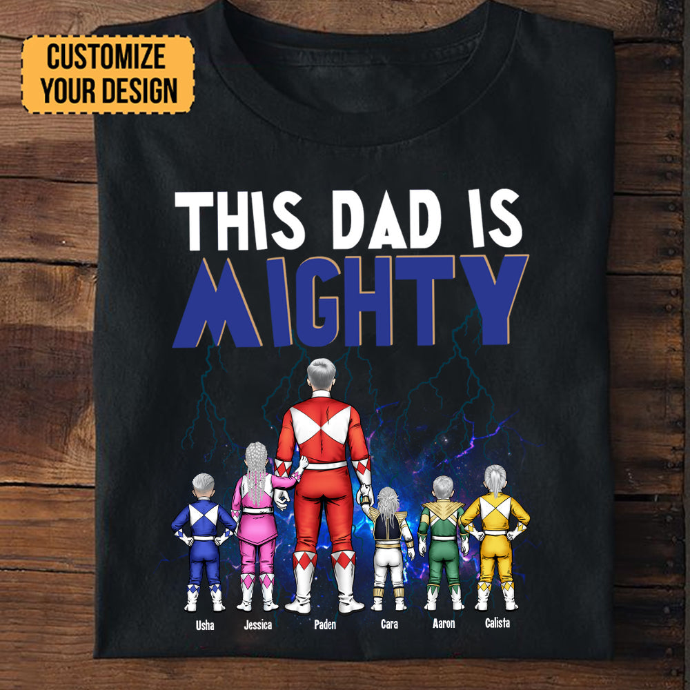 Personalized Mighty Morphin Power Rangers T-Shirt Gift for Dad