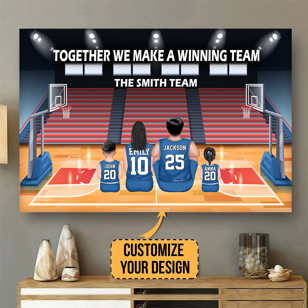Personalized Basketball Canvas Poster Gift for Family & Fans