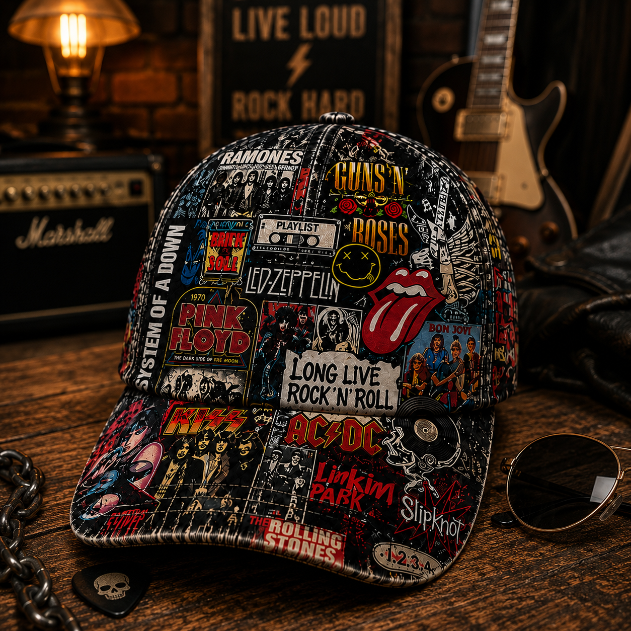 Personalized Classic Rock Cap Custom Style Gift for Music Lovers GradoCreations