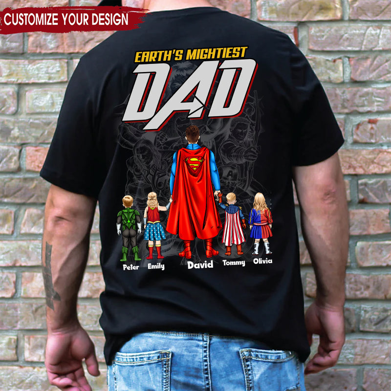 Personalized Superhero Dad T-Shirt Custom Name Gift for Father’s Day Cotton Apparel GradoCreations
