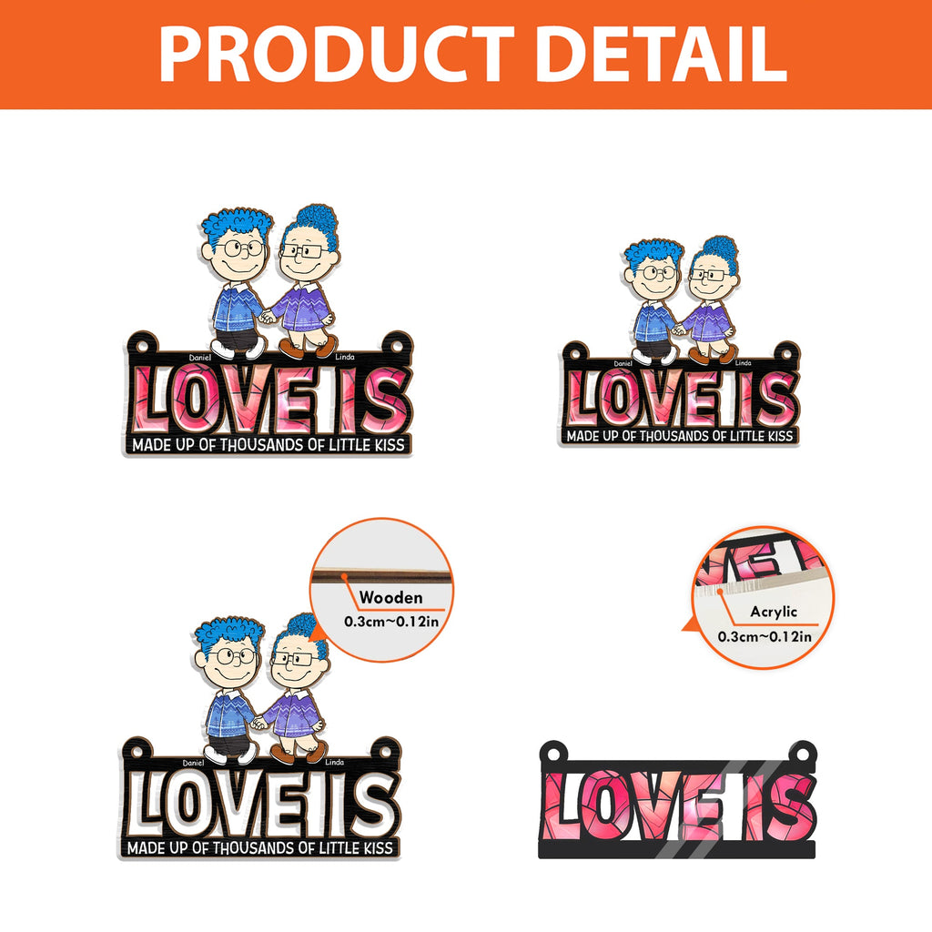 Personalized Love Is Window Hanging Suncatcher Gift for Couples
