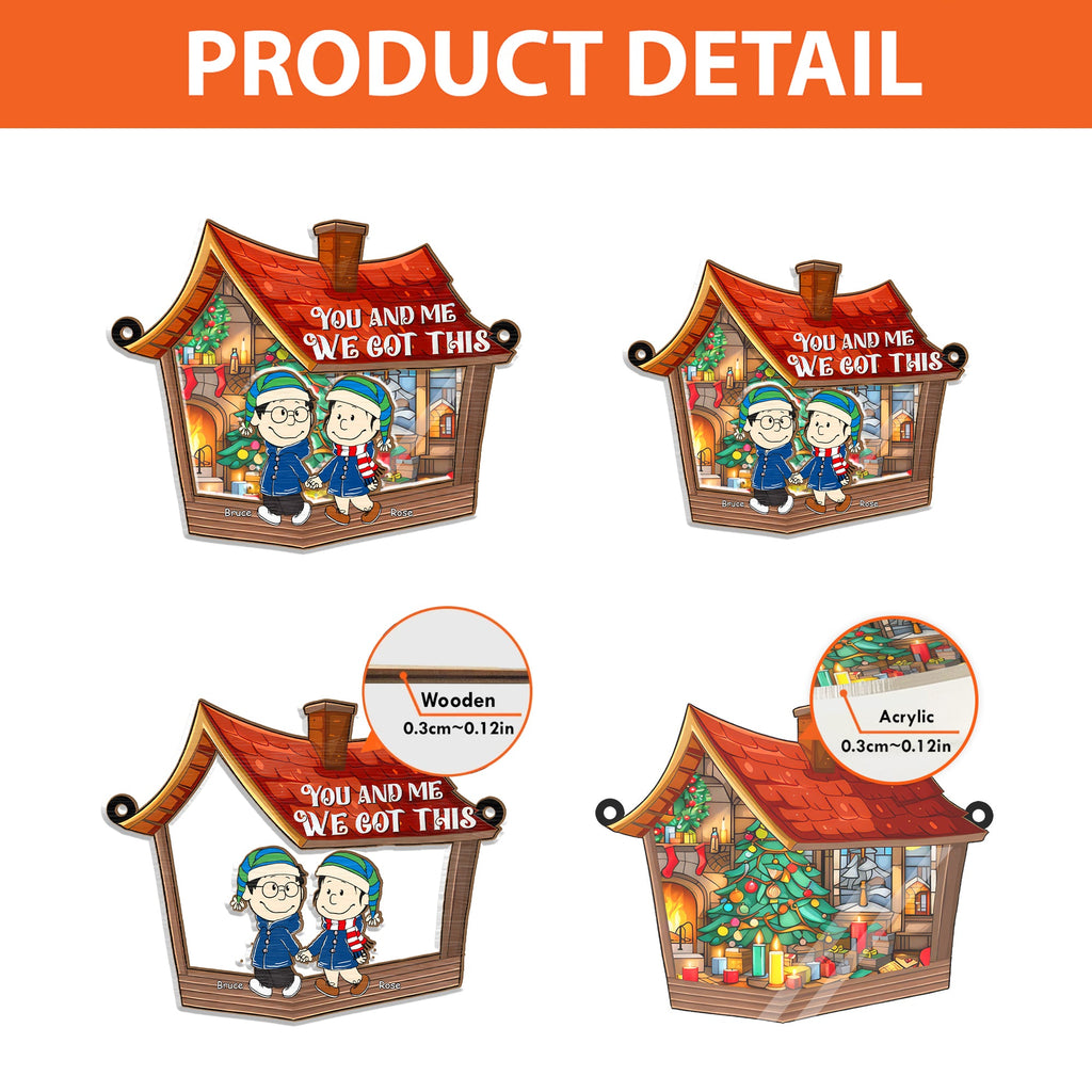 Personalized Window Hanging Suncatcher Ornament Gift for Couple