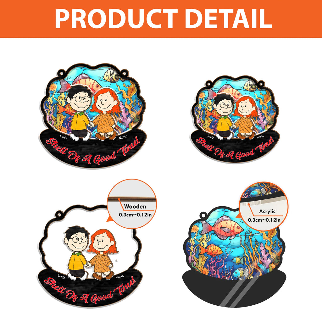 Personalized Window Hanging Suncatcher Ornament Gift for Couple