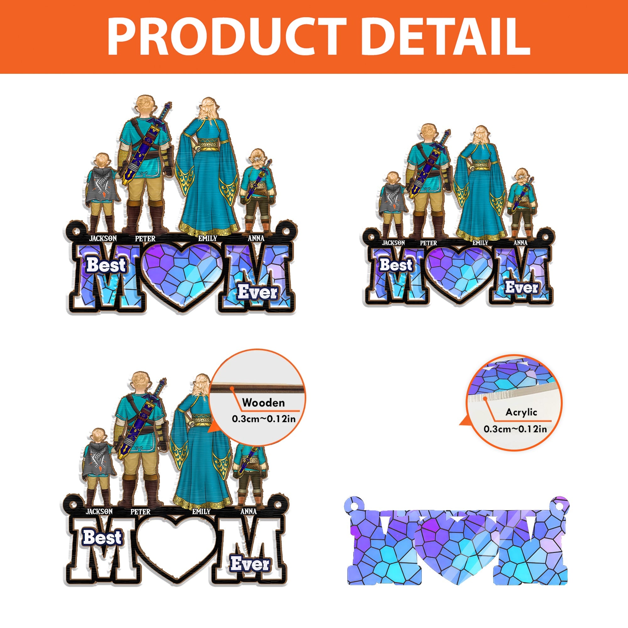 Personalized Zelda Mom Suncatcher Ornament Gift for Mom