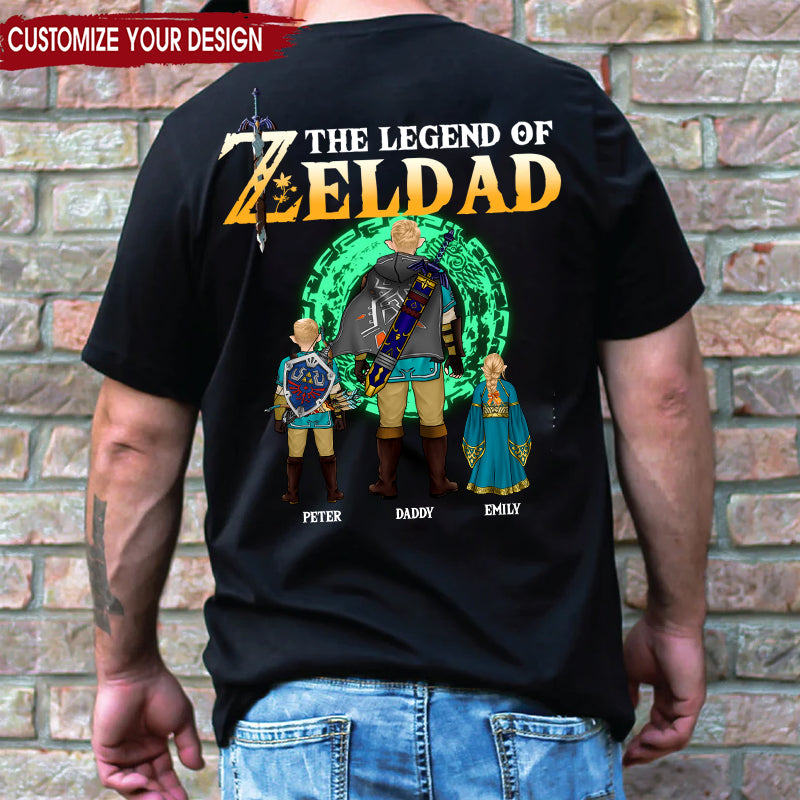 Personalized Legend of Zelda Dad T-Shirt Custom Family Gift Cotton Apparel GradoCreations