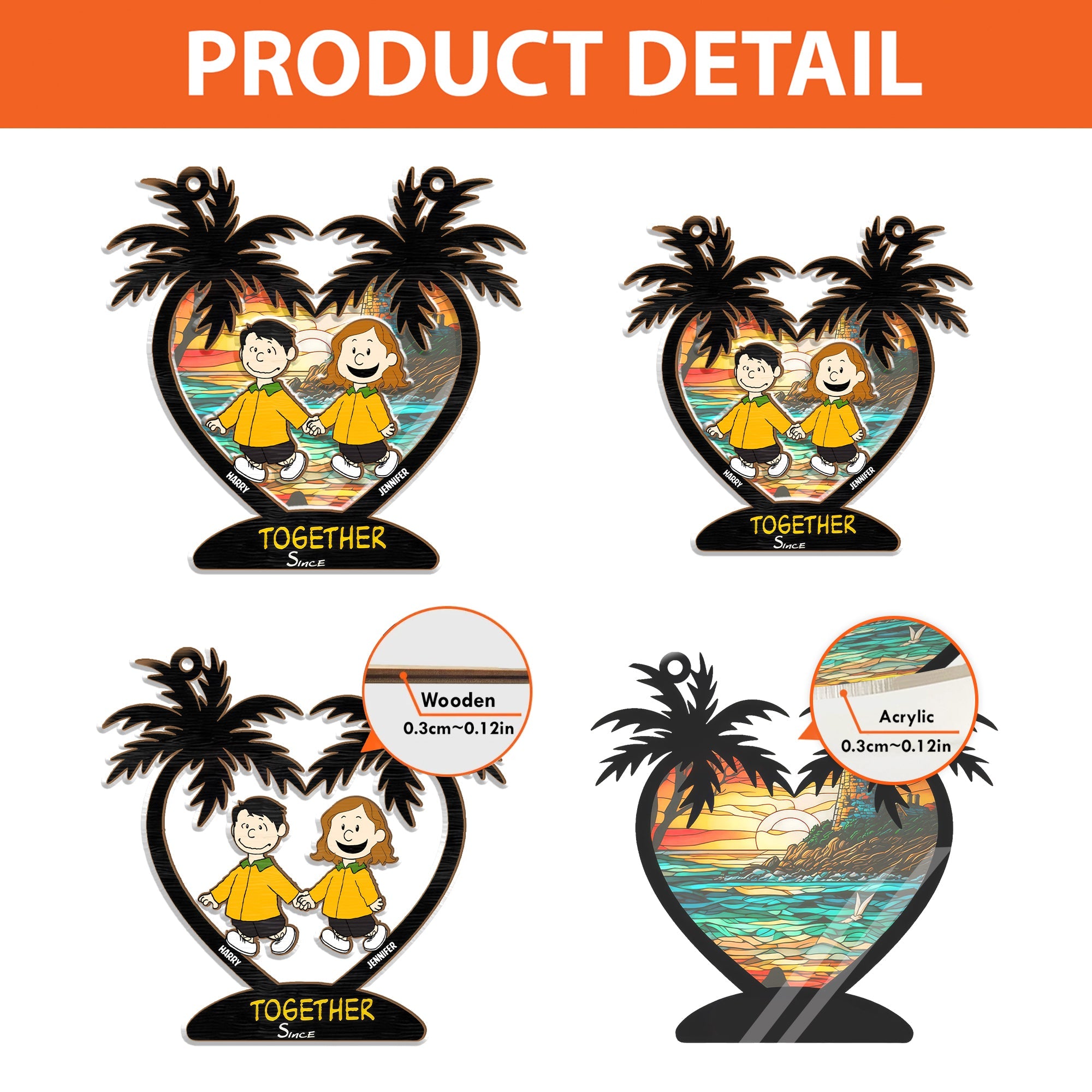 Personalized Together Since Peanut Suncatcher Gift for Couples