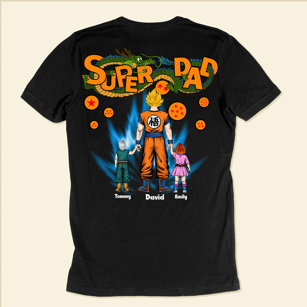 Personalized Super Dad T-Shirt Gift for Father's Day | Custom Family Names Cotton Apparel GradoCreations