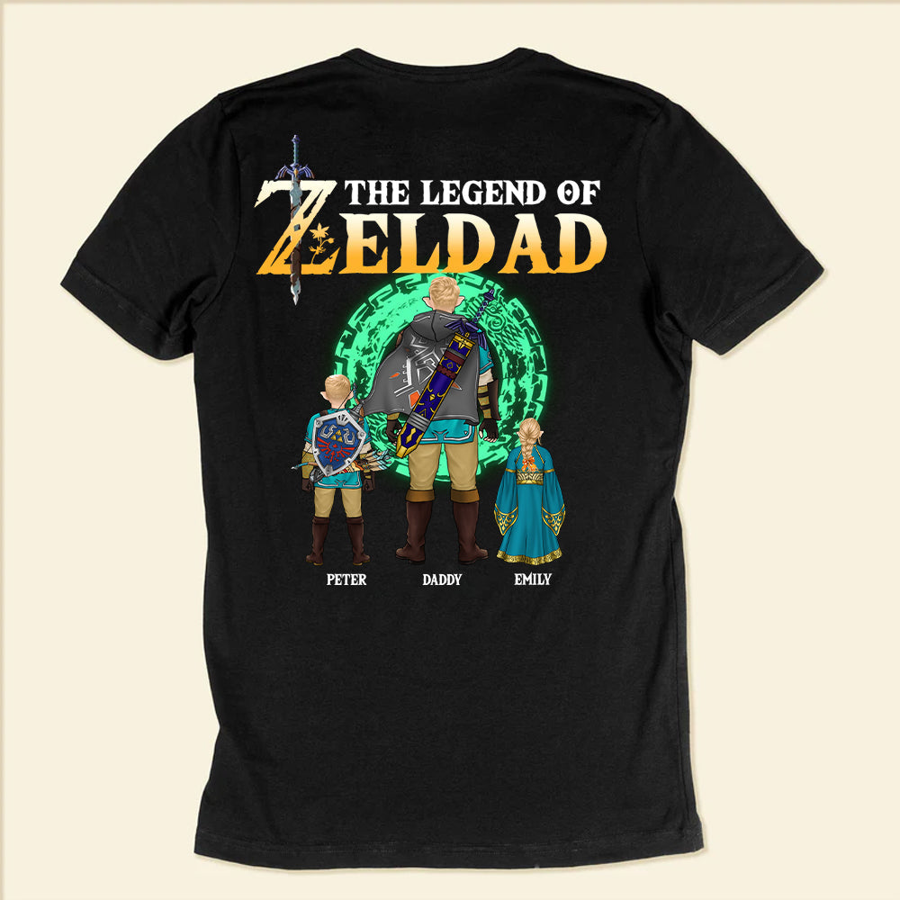 Personalized Legend of Zelda Dad T-Shirt Custom Family Gift Cotton Apparel GradoCreations