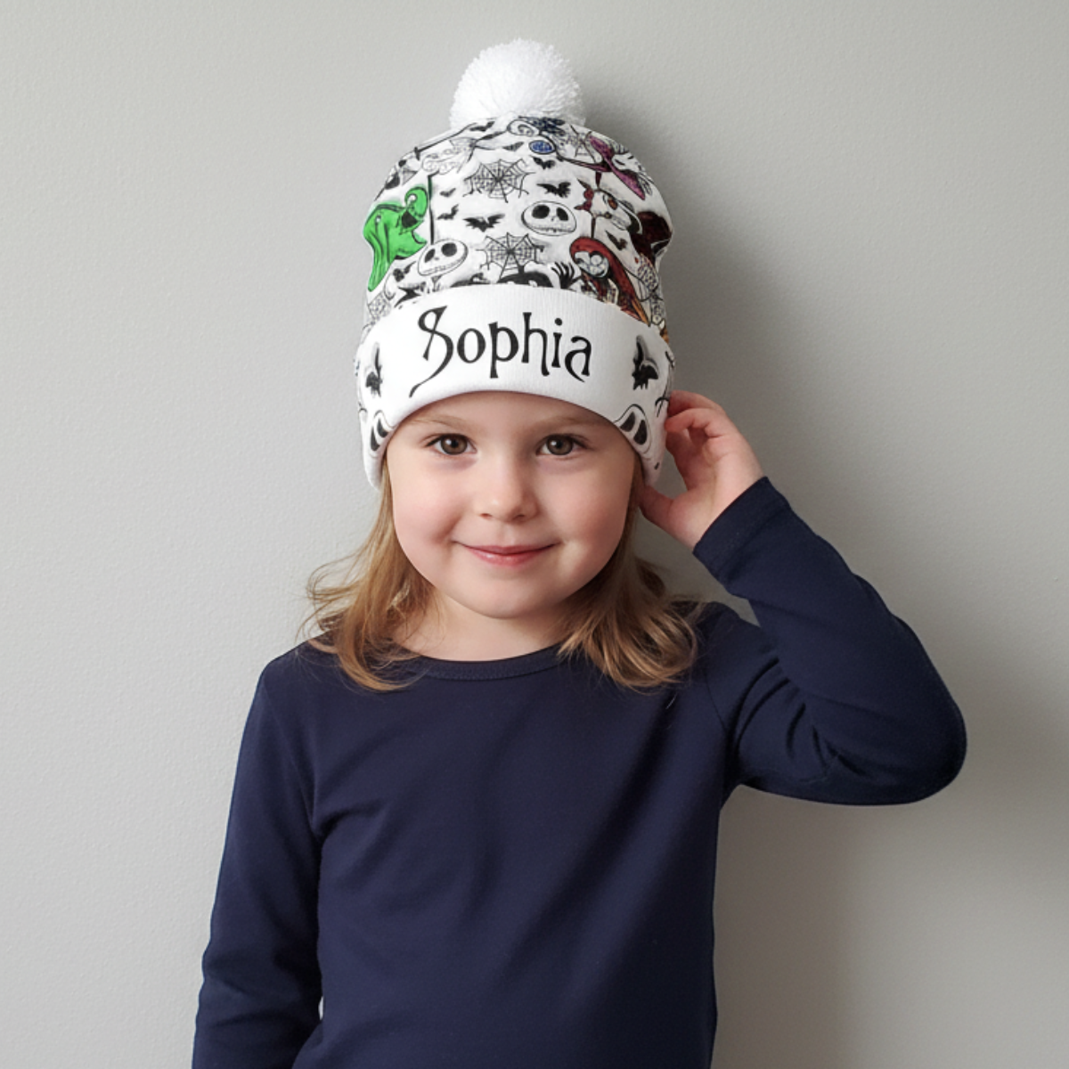 Personalized Nightmare Beanie Hat for Kids & Adults – Custom Name Gift for Christmas Beanie Hat GradoCreations