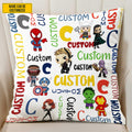 Personalized Super Kid Pillow Custom Name Gift for Kids GradoCreations