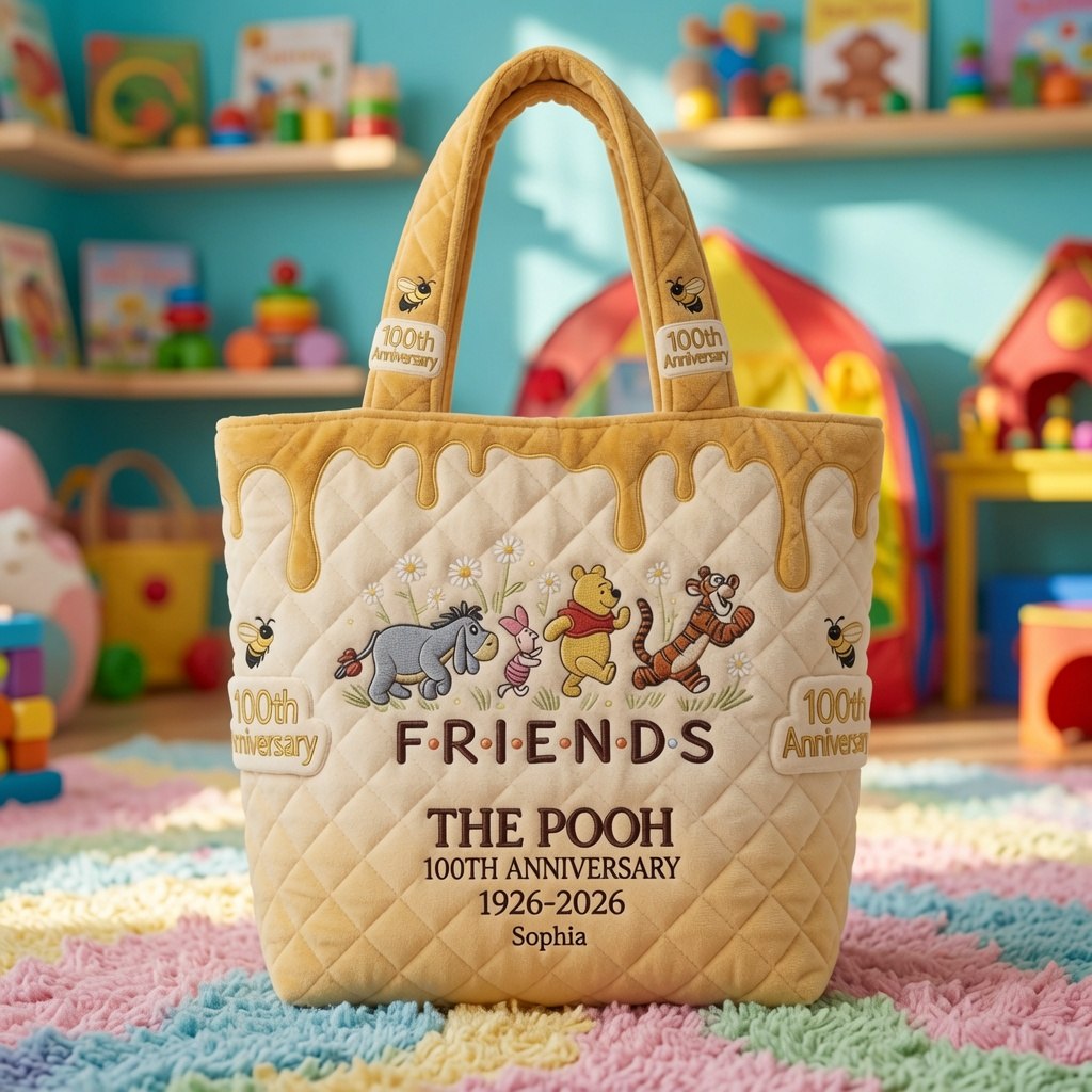 Personalized Quilted Tote Bag 100th Anniversary Gift for Movie Fans Quilted Tote Bag GradoCreations