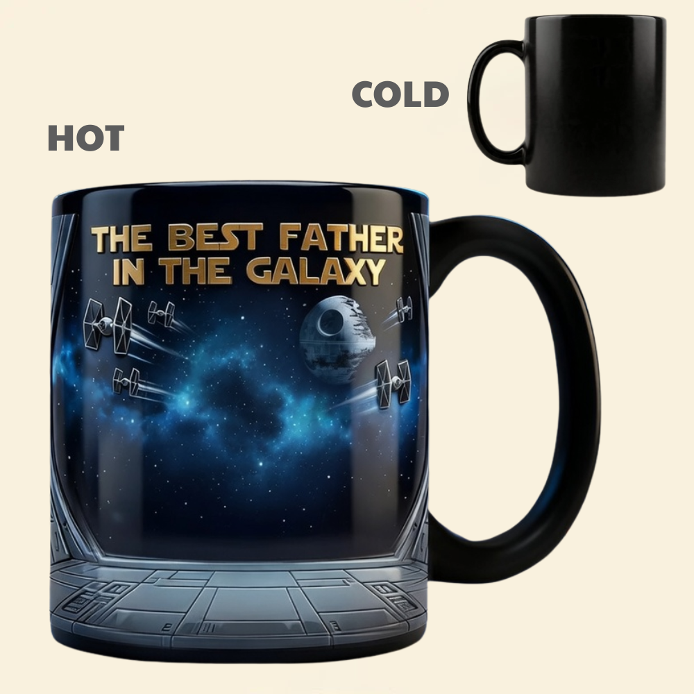 Personalized Color Changing Mug for Dad - Best Father in the Galaxy Gift