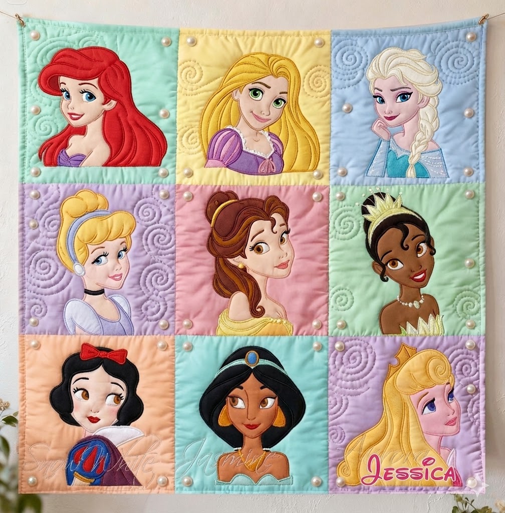 Personalized Disney Princess Blanket Gift for Daughter - Cozy Xmas