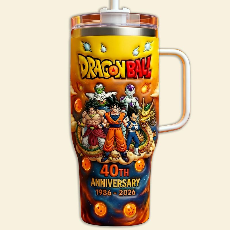 Personalized Dragon Ball 40th Anniversary Tumbler Cup Gift for Movie Fans