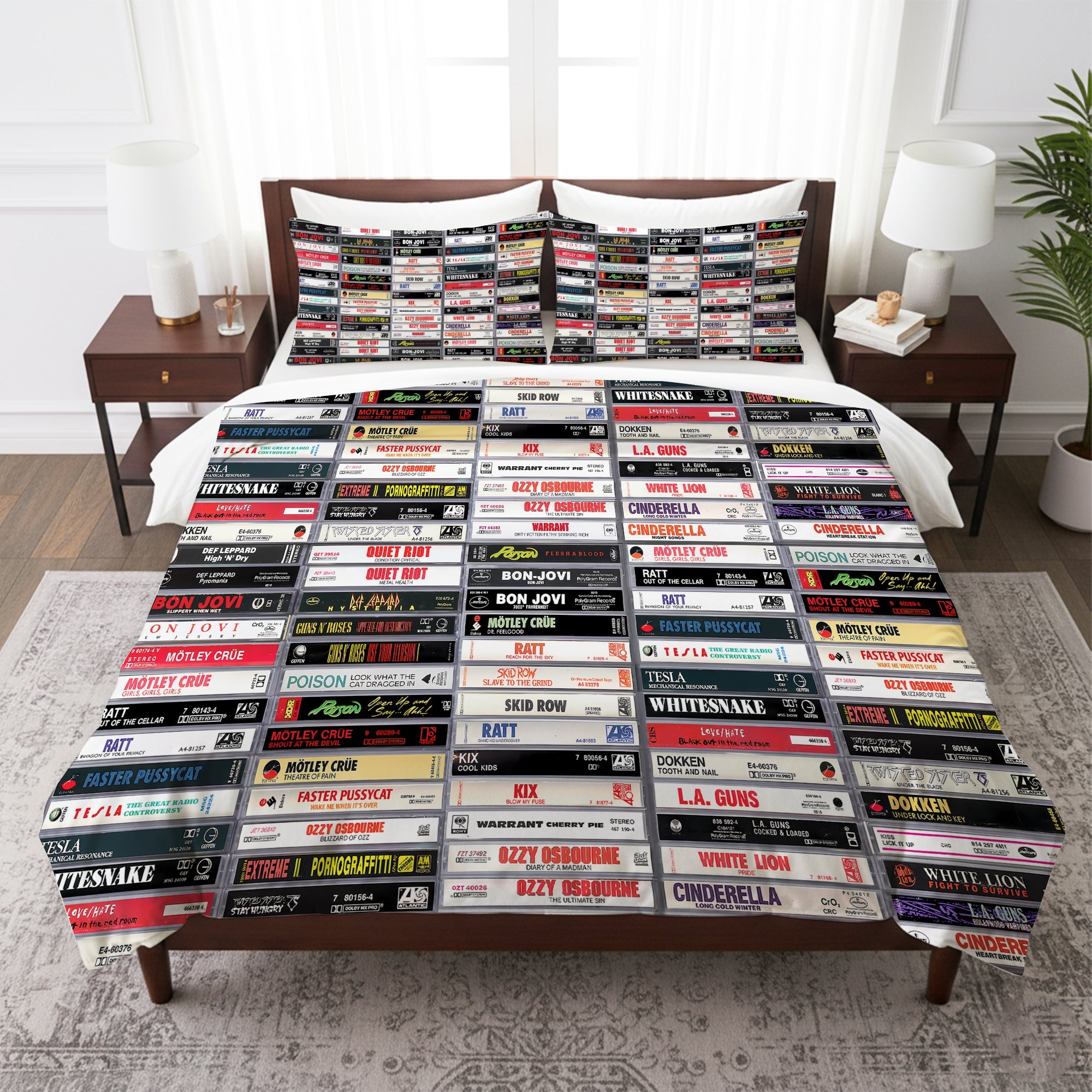 Rock Metal Cassette Bedding Set for Music Lovers | Unique Gift GradoCreations