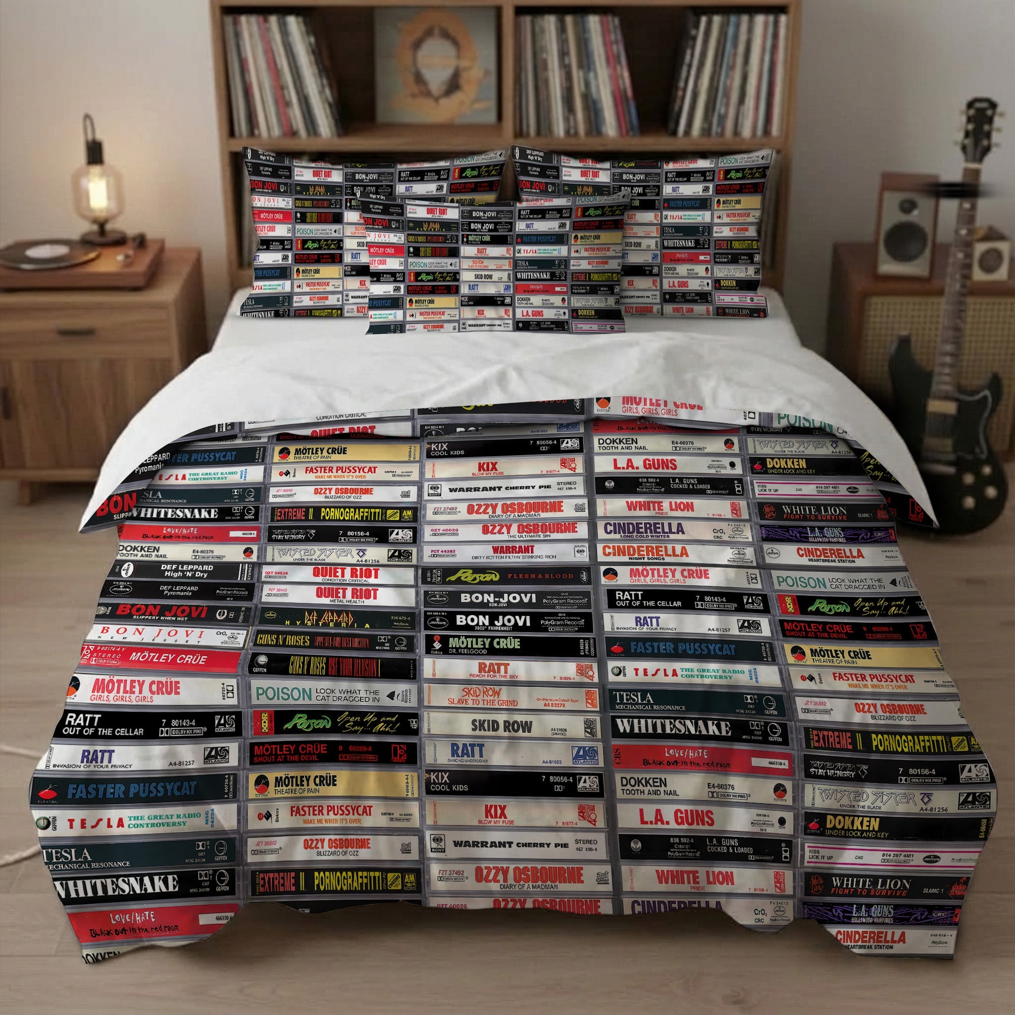 Rock Metal Cassette Bedding Set for Music Lovers | Unique Gift GradoCreations