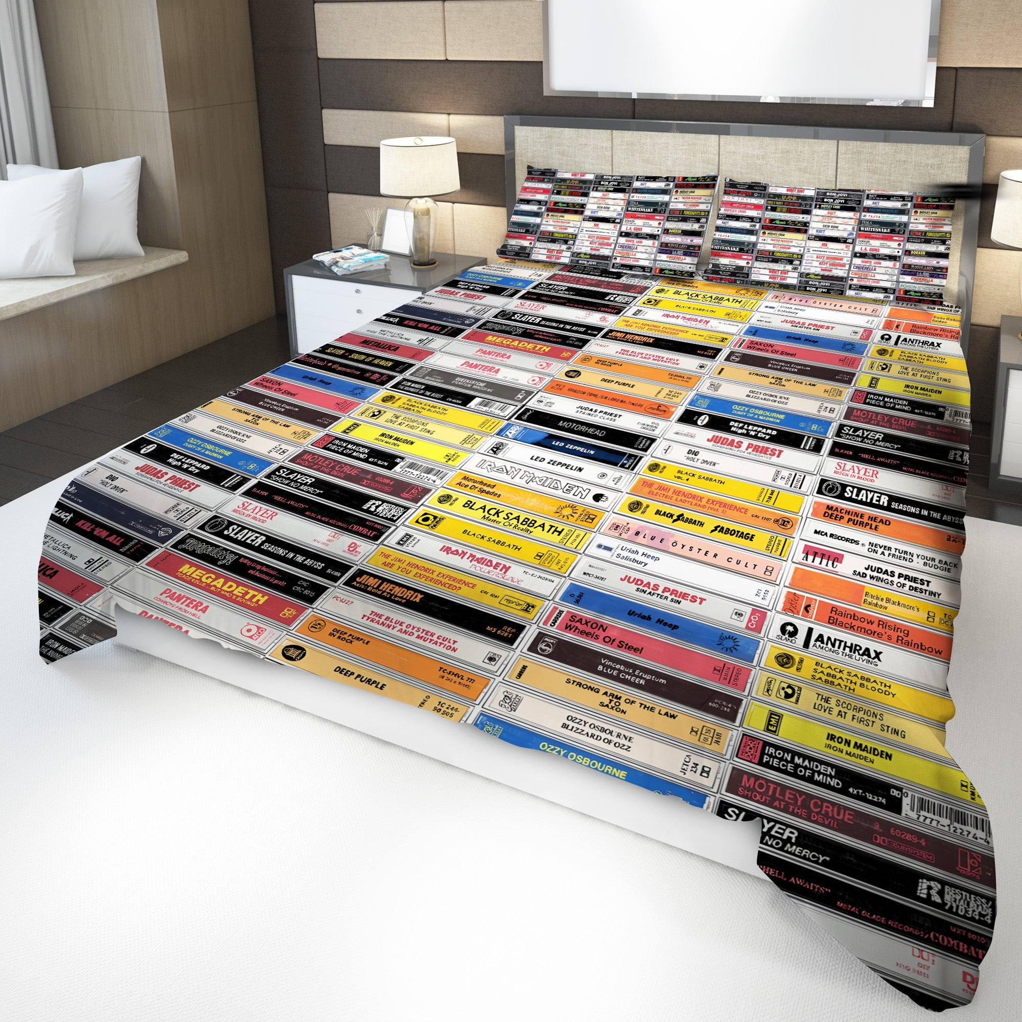 Classic Rock Metal Cassette Bedding Set Gift for Music Lovers GradoCreations
