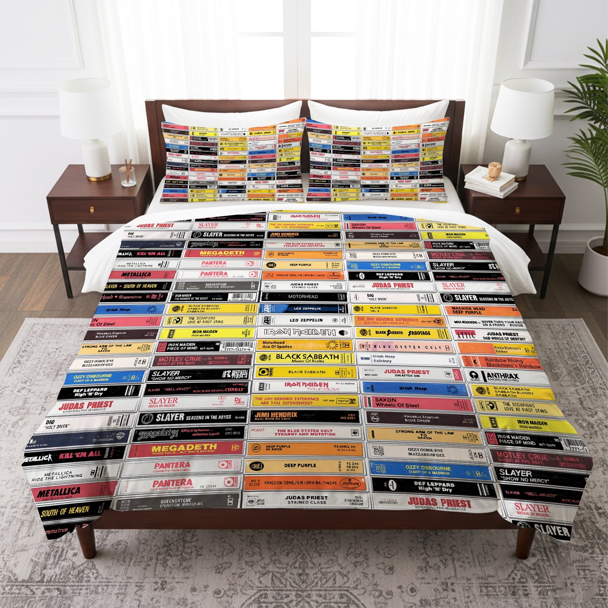 Classic Rock Metal Cassette Bedding Set Gift for Music Lovers GradoCreations