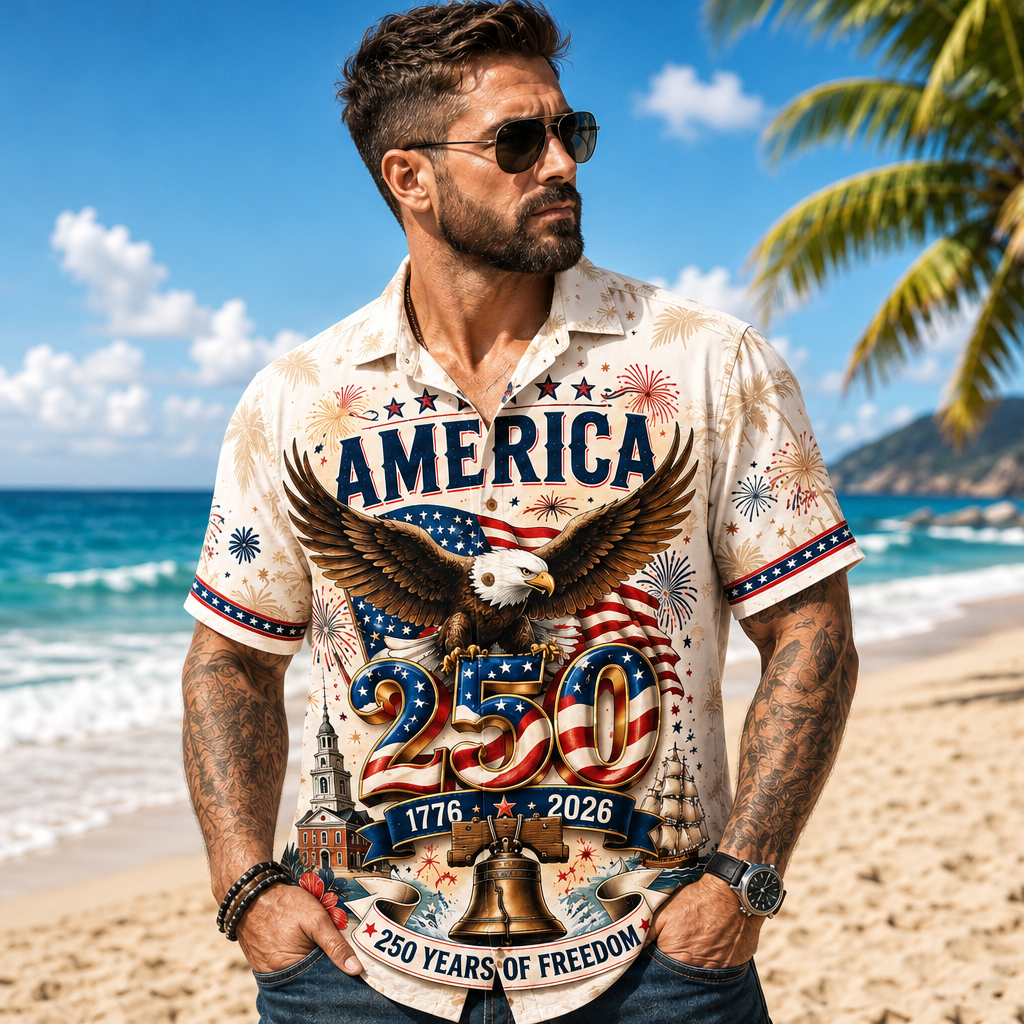 250 Years of Freedom Hawaiian Shirt for Dad Custom Gift HN590 - AOP Hawai Shirt Fix GradoCreations