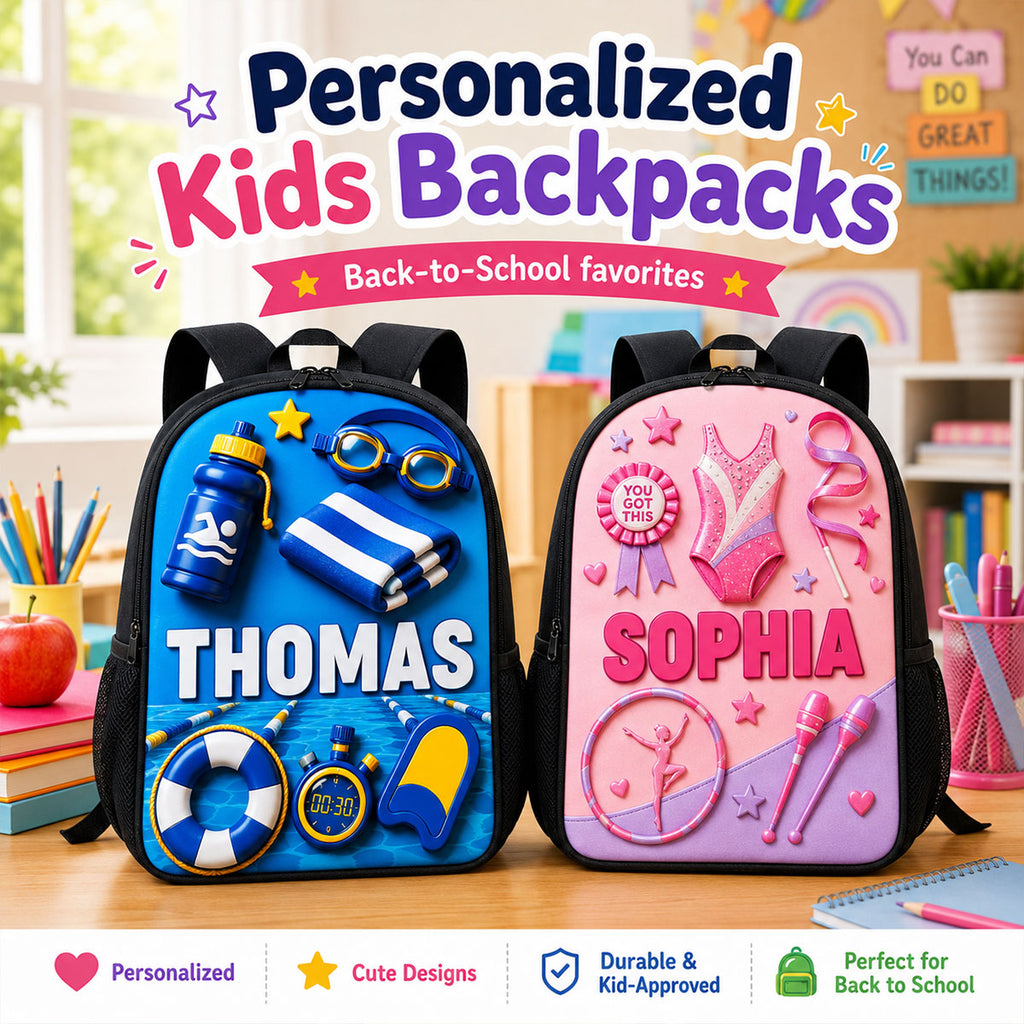 Personalized Cartoon Backpack Set for Girls | Custom Name School Supplies