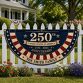 Personalized 250th Anniversary American Flag Custom Family Name Decor HN590 - Non-Pleated Fan Flag GradoCreations