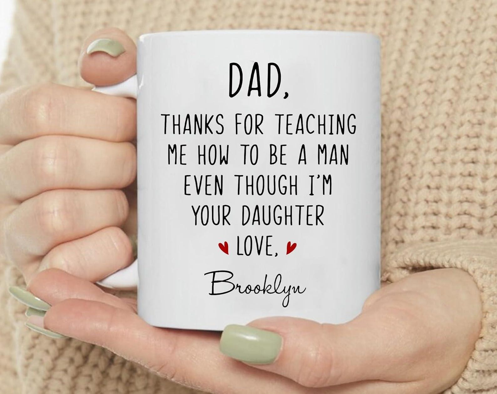 Personalized Mug Thank You Gift for Dad from Daughter Mug GradoCreations