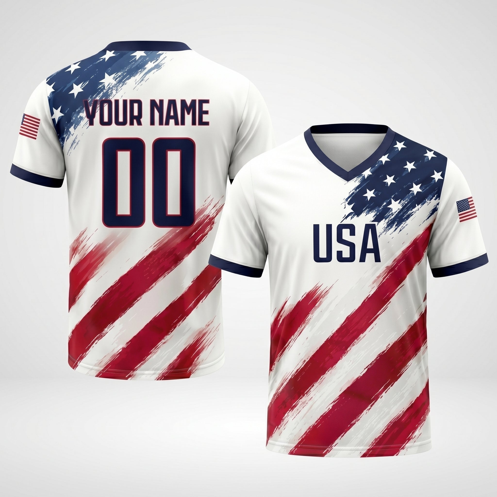 Personalized USA Flag Soccer Jersey Custom Name Number Gift for Sports Fans