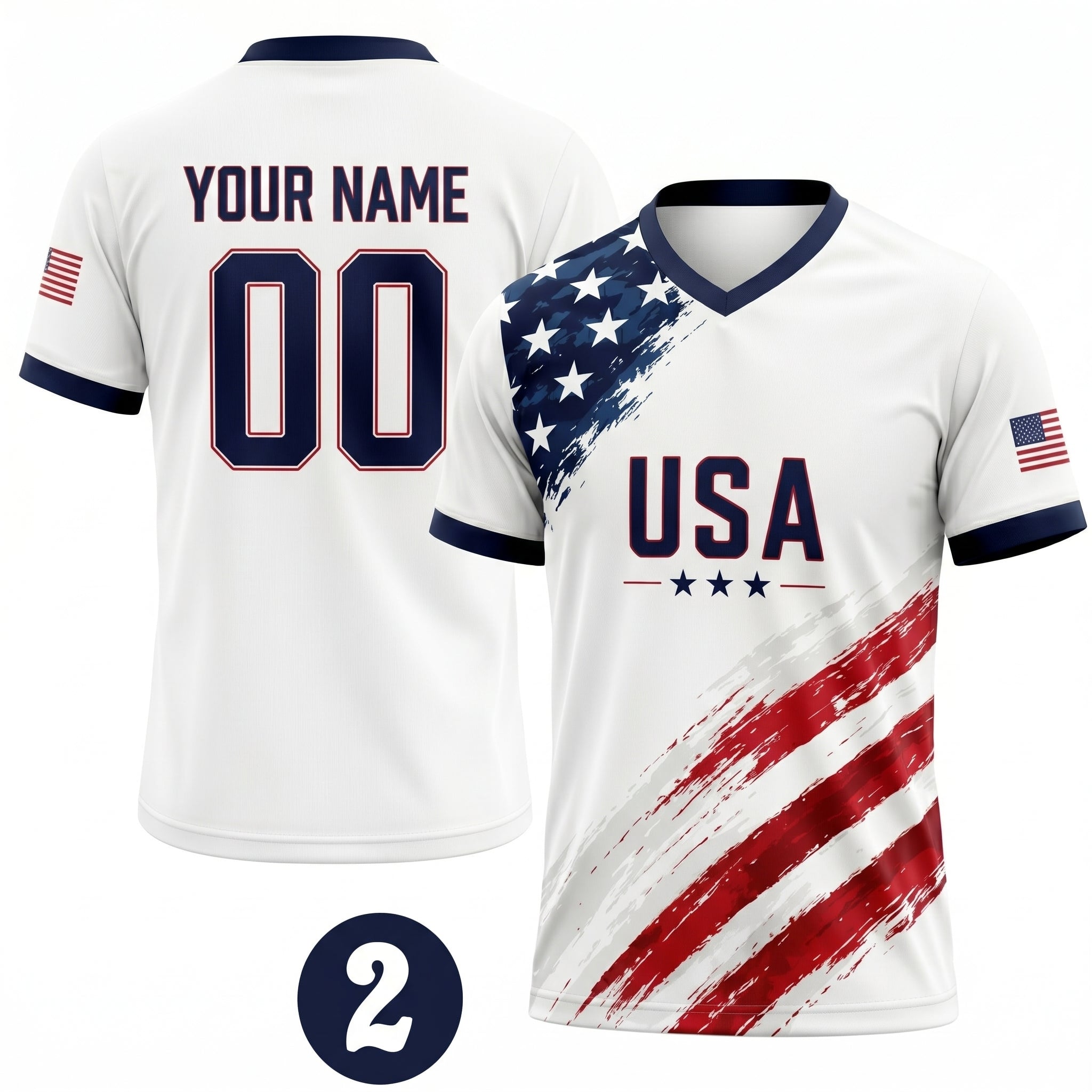 Personalized USA Flag Soccer Jersey Custom Name Number Gift for Sports Fans