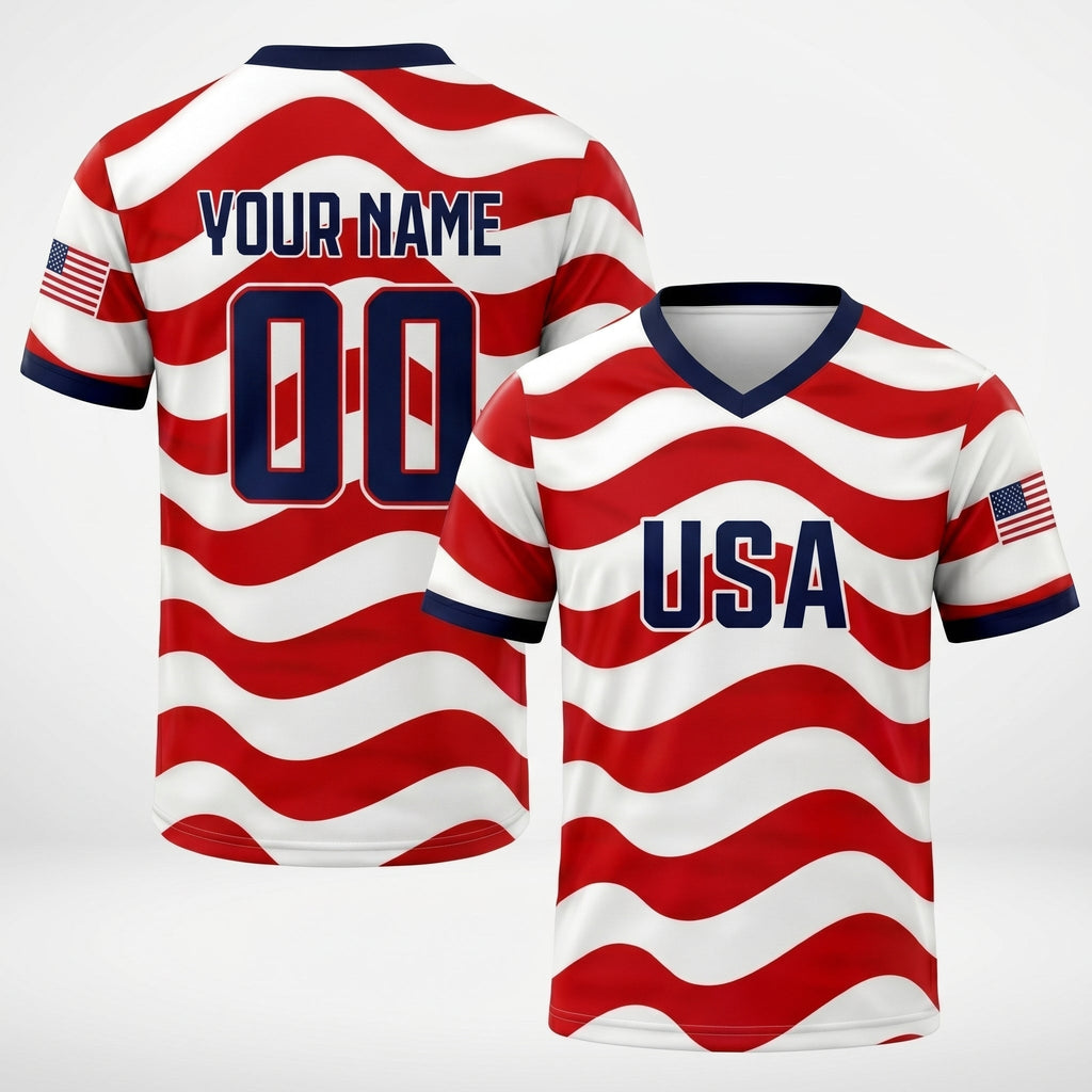 Personalized USA Flag Soccer Jersey Custom Name Number Gift for Sports Fans