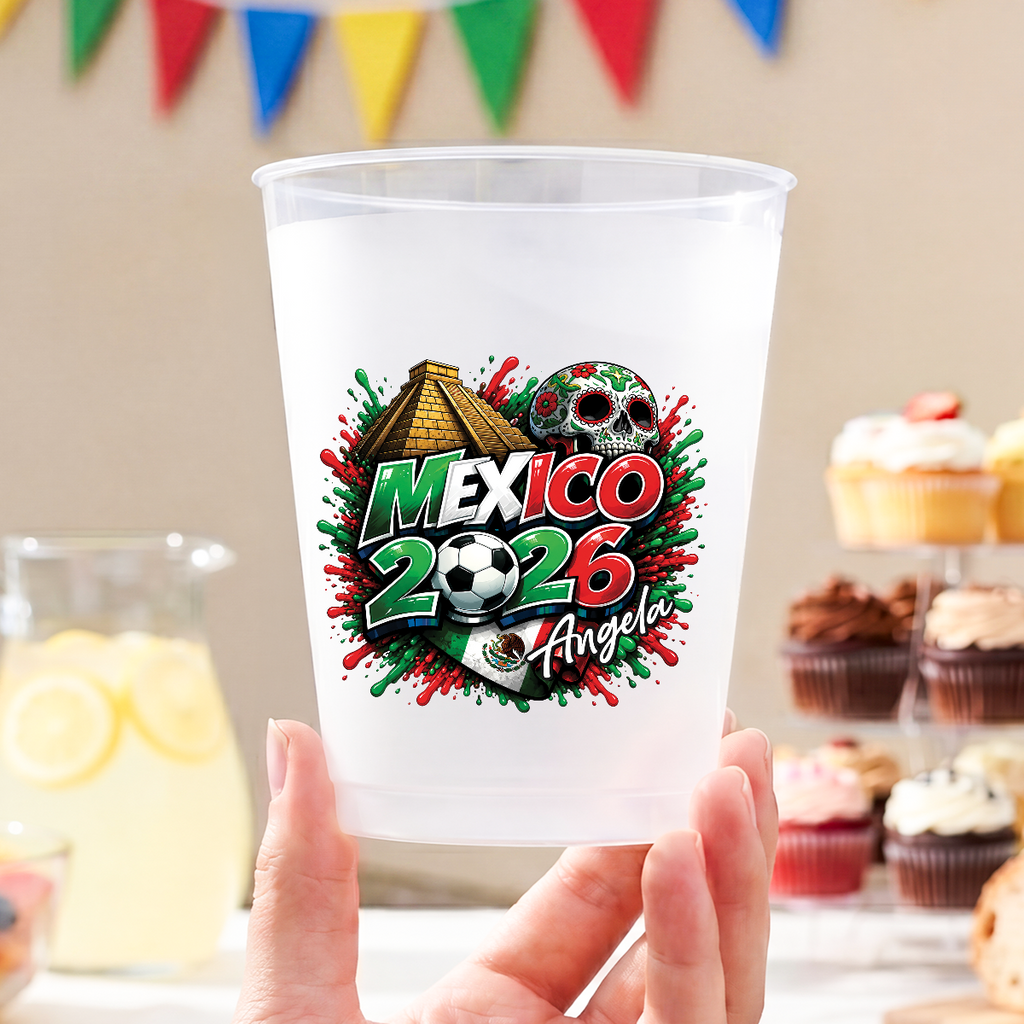 Personalized Frosted Party Cups Custom Soccer Team Gift for Fans