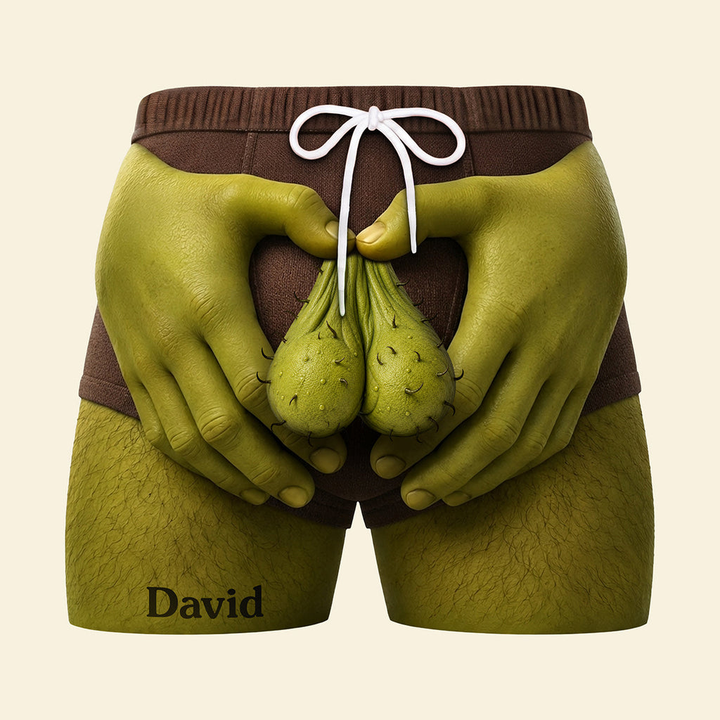 Custom Funny Shrekk Men's Beach Shorts Unique Gift for Him Beach Shorts GradoCreations