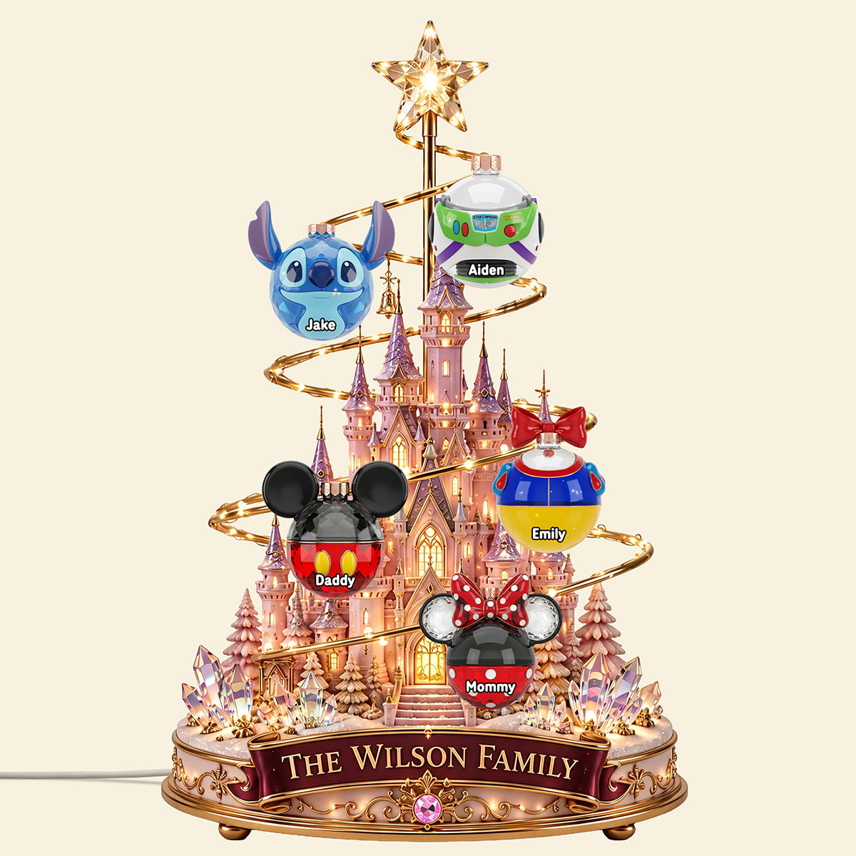 Personalized Acrylic Light Box Magical Castle Family Gift for Christmas Acrylic Light Box GradoCreations
