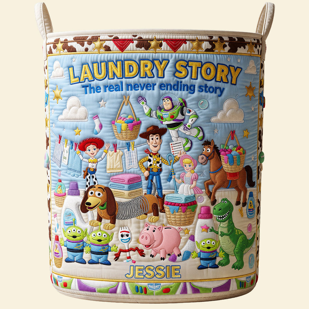 Personalized Quilted Laundry Basket Unique Gift for Movie Fans Quilted Laundry Basket GradoCreations