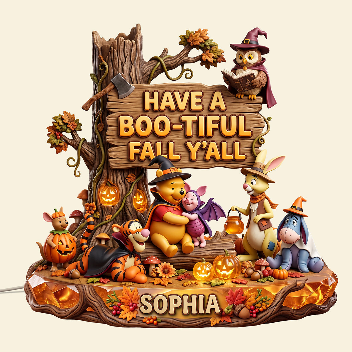 Personalized Acrylic Light Box Fall Decor Gift for Family Acrylic Light Box GradoCreations
