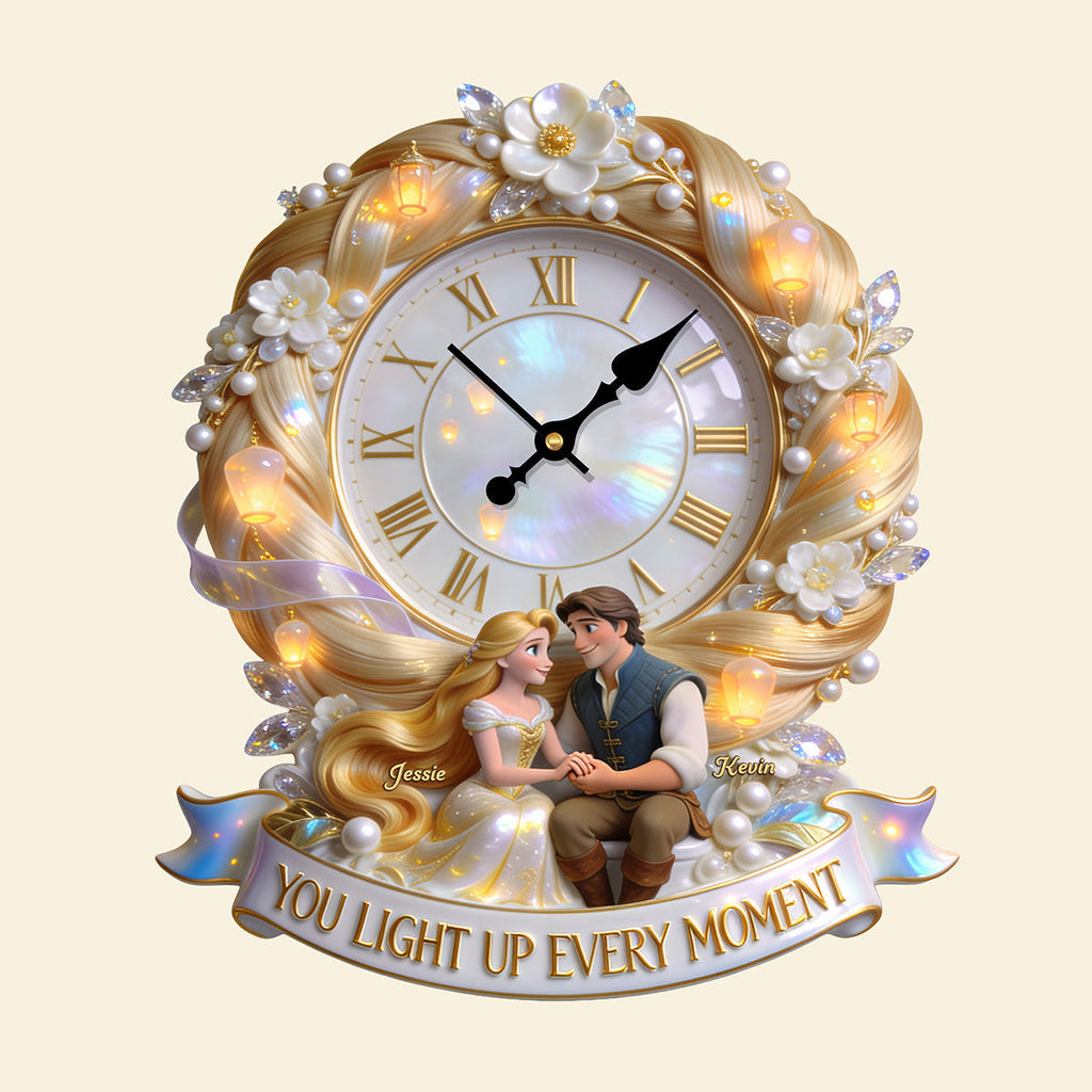 Personalized Acrylic Wall Clock with Couples Design Gift Wall Hanging Clock GradoCreations