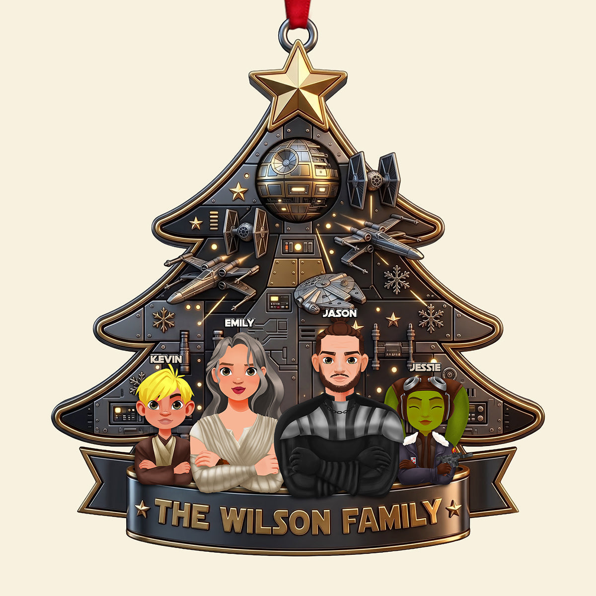Personalized Space Mission Family Tree Acrylic Ornament Gift for Family Ornament GradoCreations