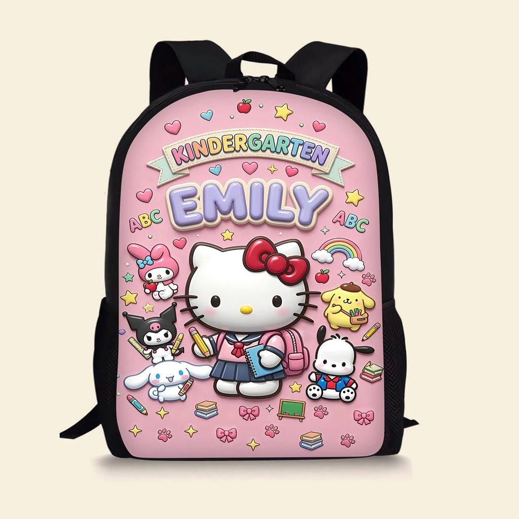 Personalized Hello Kitty Backpack Custom Name Gift for Girls School Backpack GradoCreations