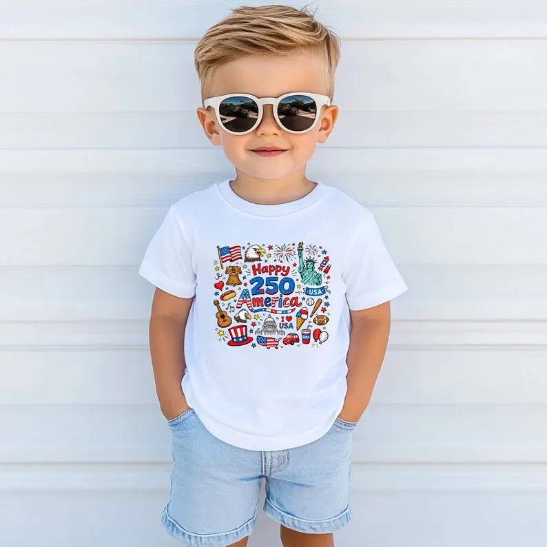Personalized 250th Anniversary USA Kids T-Shirt Gift HN590 - Kid T-Shirt Fix GradoCreations