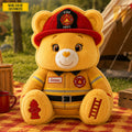 Personalized Firefighter Bear Plush Pillow Custom Name Gift GradoCreations