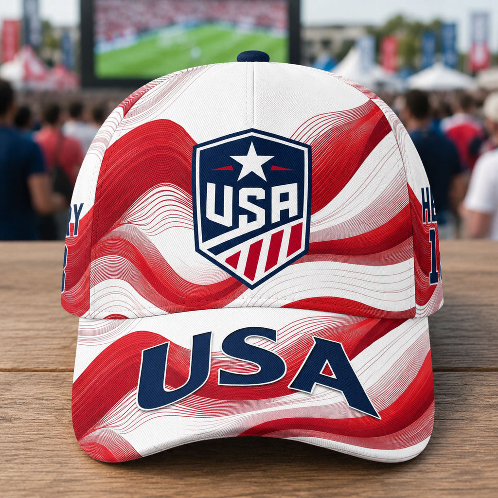 Personalized Classic Cap USA Flag Design Gift for Soccer Fans