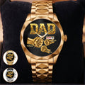 Personalized Men's Wrist Watch Gift for Dad Grandpa Custom Name