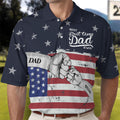 Personalized American Flag Polo Shirt Best First Time Dad Gift